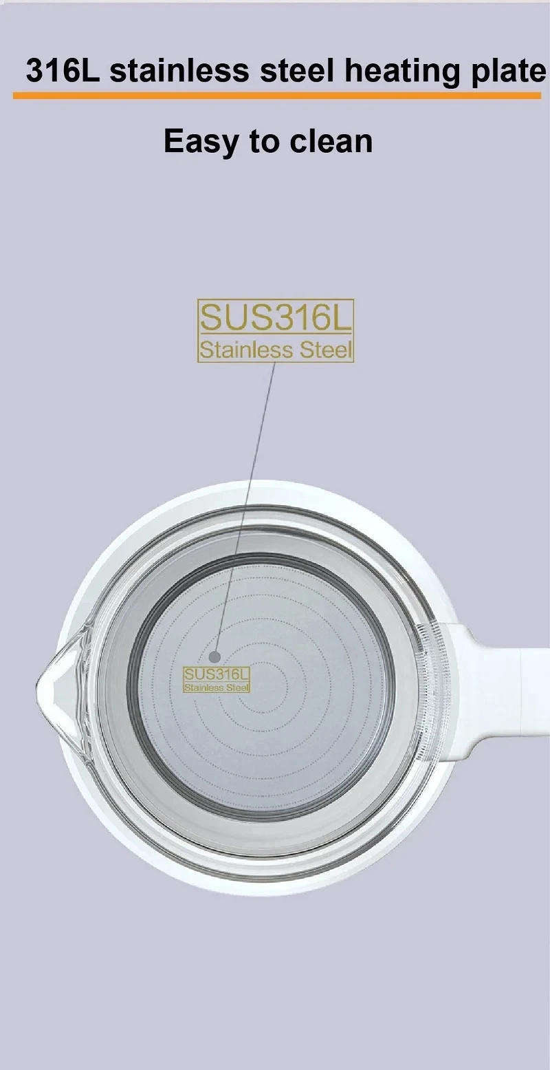 Description Picture 5 of item1200ml Smart Constant Temperature Milk Regulator Glass Kettle Baby Milk Powder Electric Kettle Multifunctional Milk Warmer 220V