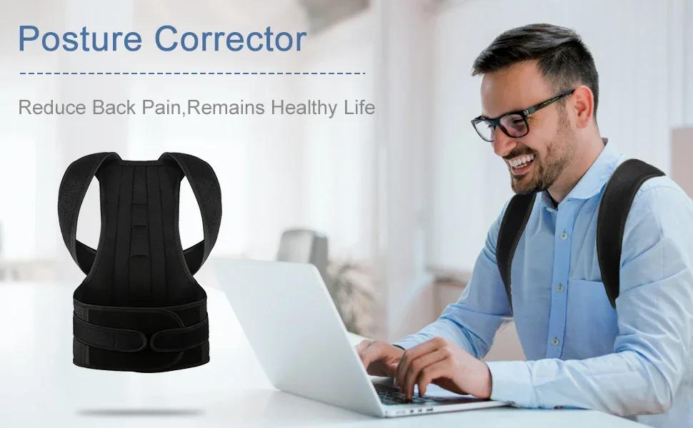 Description Picture 2 of itemAlloy Bar Posture Corrector Scoliosis Back Brace Spine Support Shoulder Therapy Support Posture Correction Belt Orthopedic Back