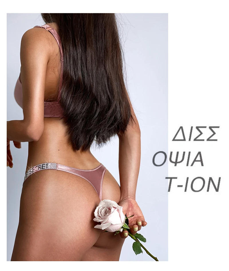 Description Picture 3 of itemSexy Women Pantie Crystal Rhinestone Letter Ladies Underwear Fitness Gym Love Thongs Low Rise Tanga Female Push Up Lingerie