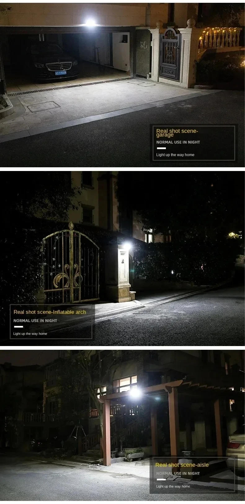 Description Picture 6 of itemPowerful 4 LED Solar Security Lights Outdoor Decor Sensor Motion 3 Modes Street Waterproof Lamp Wall Night Work Light for Garden