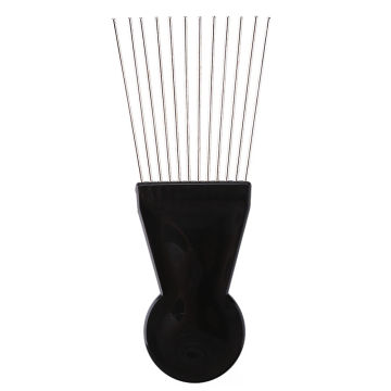 Black Metal African Pick Comb Professional Salon Use Insert Hair Pick Comb Wide Teeth Fork Curly Brush Styling Tools
