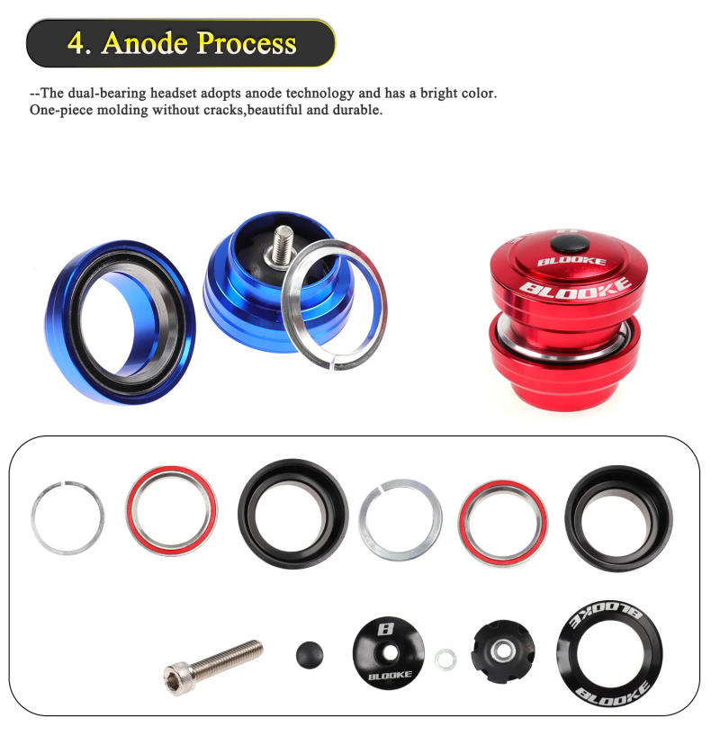 Description Picture 5 of itemBlooke Bicycle Headset 34MM Integrated 1 1/8 Mtb Bike Steering Cups For Mountain Cycling Fork Bearing Box Column Press Vtt
