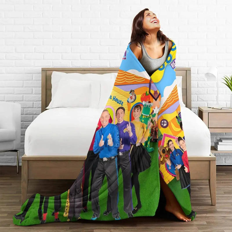Description Picture 6 of itemThe Wiggles Blanket Quality Warm Soft Australian Children's Music Group Throw Blanket Winter Picnic Bedroom Funny Bedspread