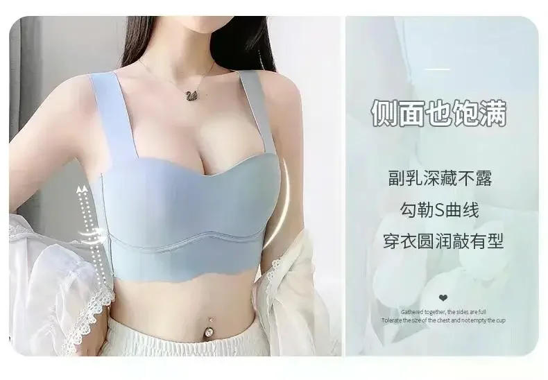 Description Picture 5 of itemSports Bras For Women Large Size Lce Silk Underwear Wireless Comfort Brassiere Push Up Lingerie Bralette Summer Seamleass Bra