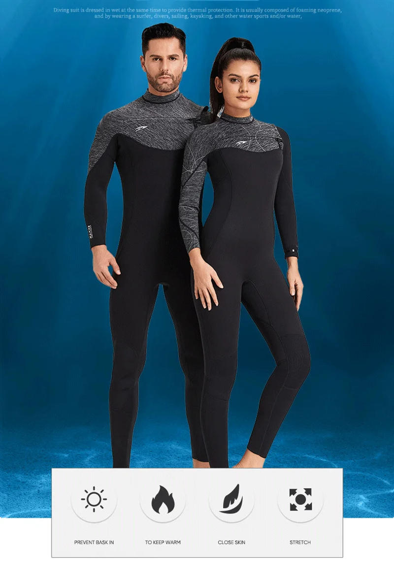 Description Picture 4 of item3MM Neoprene Wetsuits Surf Suit Men Women Kitesurf Snorkel Swimwear Winter Keep Warm Rash Guard Spearfishing Scuba Diving Suit