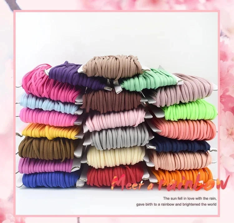 Description Picture 2 of item5/10/20Meters Elastic Band 3/5mm Colored Polyamide Rope Decor Rubber Tape Oil Core Hair Ring Stretch Ropes Sewing Accessories