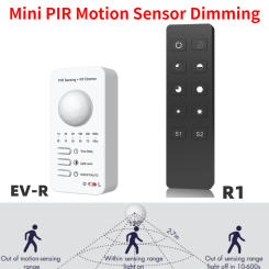 Mini PIR Motion Sensor Dimming LED Controller 2.4G RF Remote Control Stairway Wardrobe Closet Kitchen Light Dimmer DC5V 12V 24V