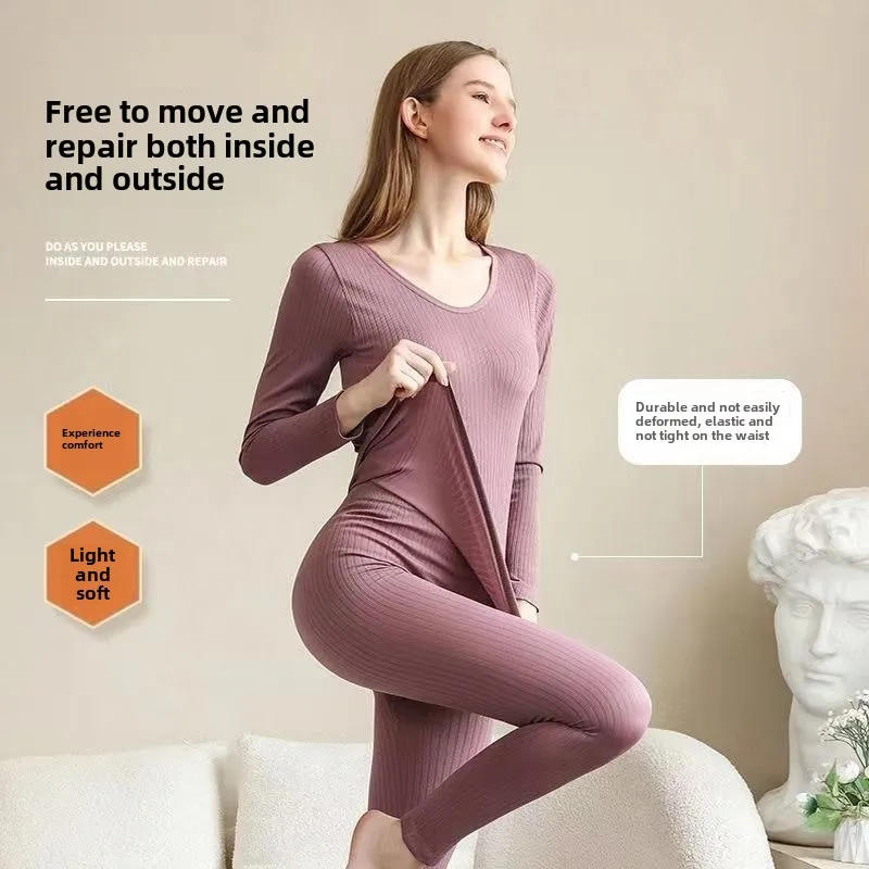 Description Picture 4 of itemWarm Thermal Underwear Sexy Ladies Intimates Long Johns Women Shaped Sets Female Middle Collar Thermal Shaping Clothes