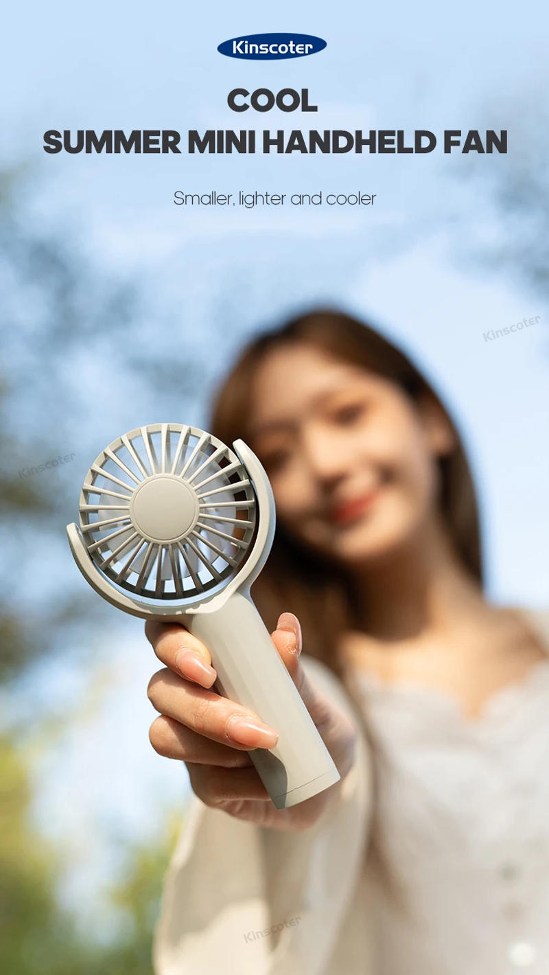 Description Picture 2 of itemKINSCOTER Mini Pocket Fan USB Hand Fan Handheld Fan Angle Adjustable 3 Speed Quiet Large Wind Power 1200mAh Battery Rechargeable