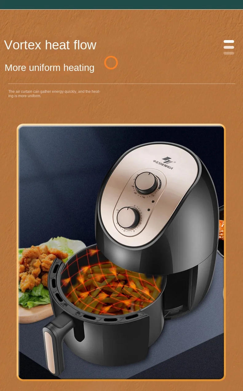 Description Picture 5 of itemNew large capacity household multi-functional oil-free air fryer electric fryer automatic food intelligent fryer wholesale