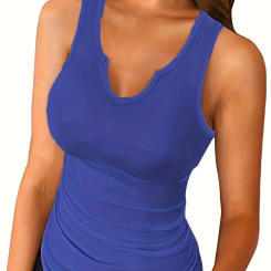 Versatile, fashionable, solid color, sexy V-neck vest with a herringbone women's top underneath