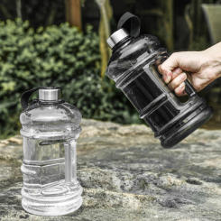 2L Portable PETG Large Capacity Water Bottle Training Sports Workout Drink Bottle Shaker Bottle With Handle Outdoor Gym