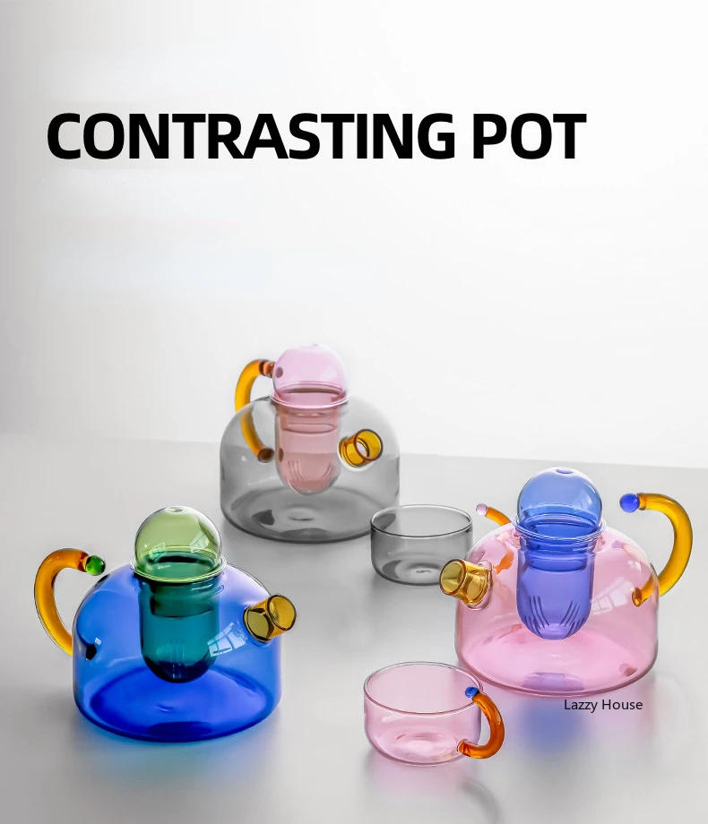 Description Picture 2 of itemCreative Heat Resistant Glass Teapots Pitcher Suitable Household Teaware Lover Tea Sets Kettle Water Cup Bottle Cooker Usable