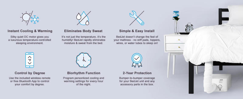 Description Picture 3 of itemBedJet 3 Climate Comfort for Beds, Cooling Fan + Heating Air (Single Temp. Zone Any Size Bed or Mattress)