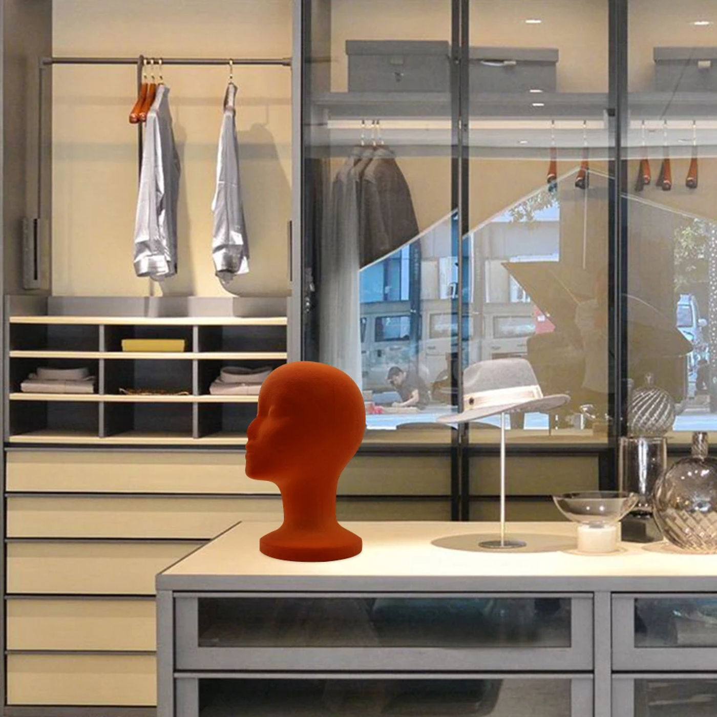 Description Picture 3 of itemFoam Female Mannequin Head Model Physical Shop Wig Eyeglass Stand Shop Mall Hat Display Holder Photo Studio Prop