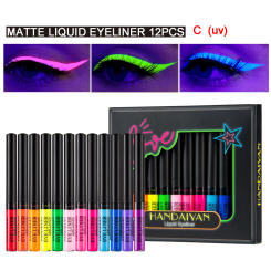 Halloween “Fluorescent Eyeliner Liquid Set - Face and Body Paint Multi-Use, Suitable for Parties and Stage Makeup”