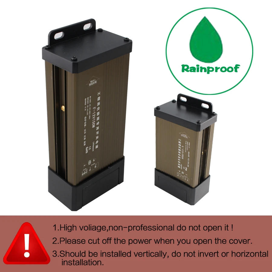 Description Picture 6 of item12 V Volt Power Supply Outdoor Rainproof  AC 220V TO DC 5V 12V 24V Lighting Transformers 100W 200W 250W 300W 400W 500W 600W SMPS