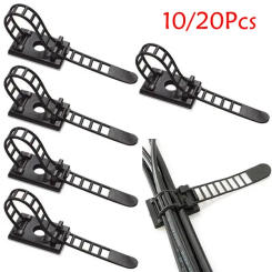 10/20 Pcs Cable Tie Mount Adjustable Clips Self Adhesive Strap Fix Holder Plastic Network Wire Power Cord Car Organizer Clamp