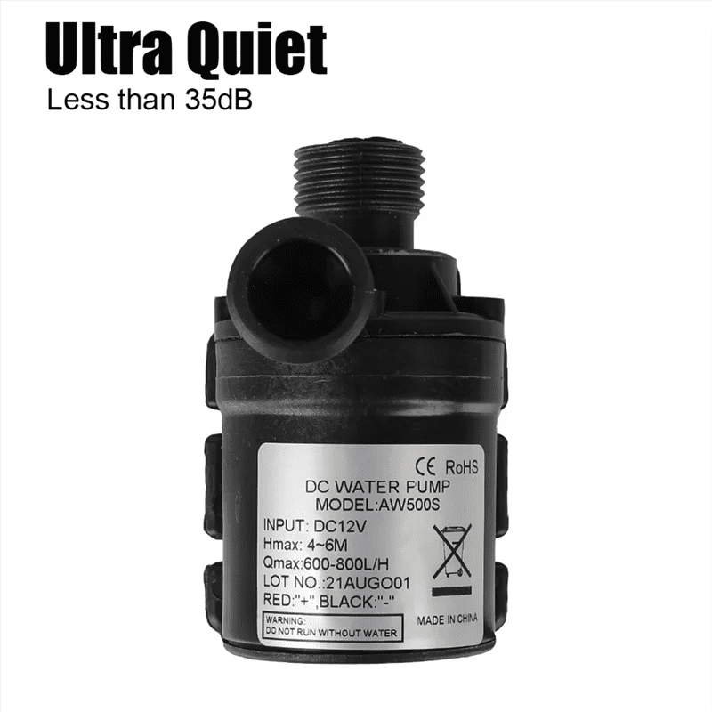 Description Picture 4 of itemB82B-Mini Submersible Water Pump 12V DC Brushless Motor 800L/H 5M Ultra-Quiet For Garden Cooling System