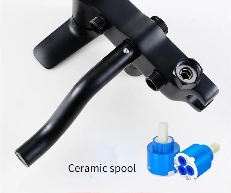 Description Picture 6 of itemBlack Shower System Copper Four-function Set Pressurized Hand Spray Gun Hot and Cold Sprinkler Bathroom Rain