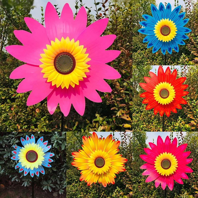 Description Picture 4 of itemSunflower Windmill Metal Outdoor Decor for Your Patio and Lawn Rotating Sunflower Wind Spinner Stake Garden Decor