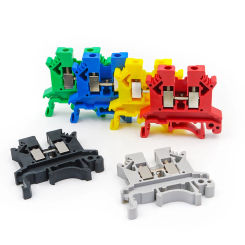 10Pcs UK 2.5B DIN Rail Terminal Block High Voltage Flame Retardant Screw Connection Electrical Wire Conductor