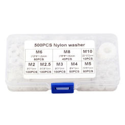 500pcs White Nylon Washer Insulating Flat Spacer Washer Seals Gasket Insulation Gasket Rings Hardware Tool Fastener