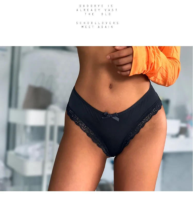 Description Picture 6 of itemIce silk sexy lace cross belt temptation light luxury low waist T pants sexy hollow thong women thongs  women underwear