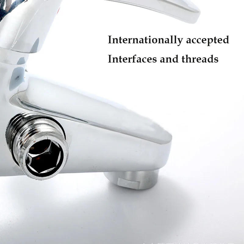 Description Picture 6 of itemTwo-hole/three-hole Universal Hot and Cold Faucet Bilateral Two-way Faucet Silver Connectable Shower and Basin Faucet