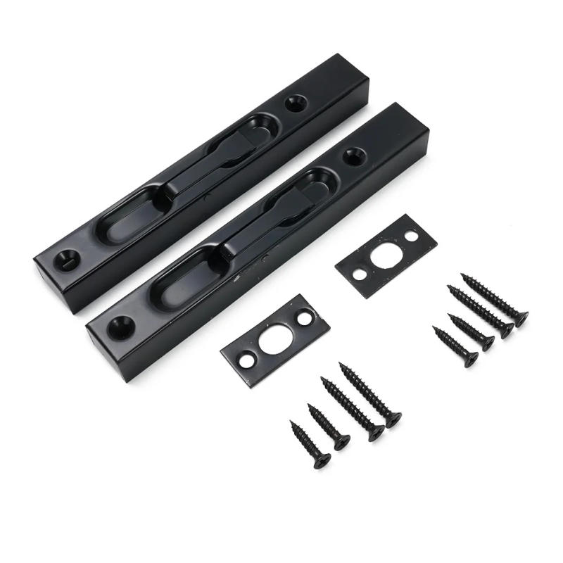 Description Picture 4 of itemBrand New Door Bolt Lock 1 Set Baking Painting Door Bolt Lock Door Hardware Screws Stainless Steel Strike Plate