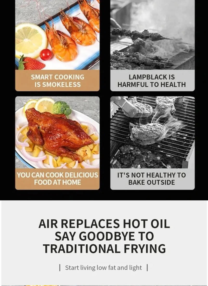 Description Picture 6 of item6L Air fryer Multi-functional intelligent touch screen oven Large capacity Electro mechanical deep fryer for home airfryer