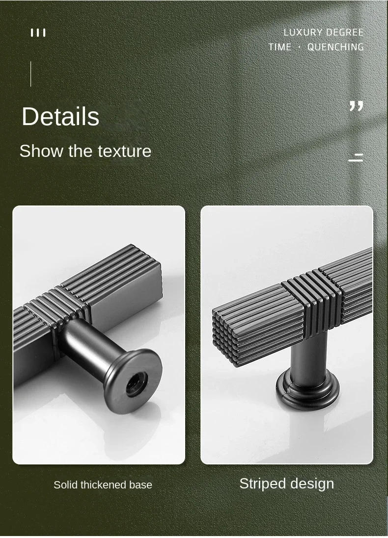 Description Picture 4 of itemModern Simple Cabinet Door Handles Gray Gold Nordic Cupboard Drawer Pulls and Knobs Furniture Handles Hardware