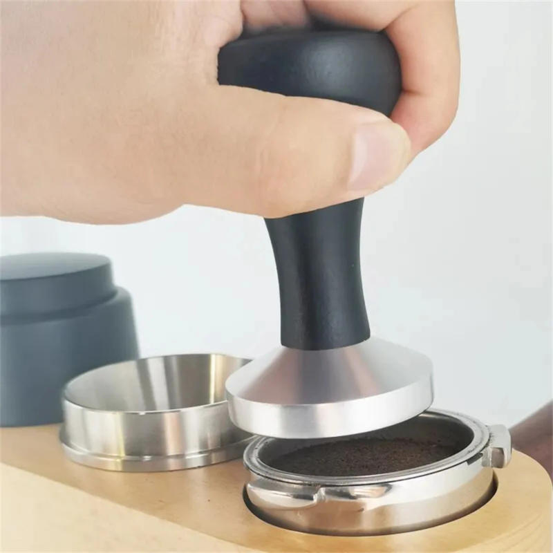Description Picture 4 of itemWooden Essential Barista's Must-Have Black Handled Coffee Tamper for 51/53/58mm Delonghi Espresso Machines - Perfect Corner Tool