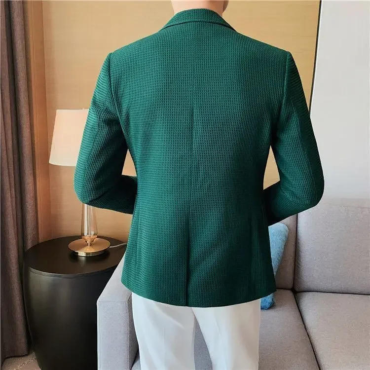 Description Picture 5 of itemSlim Fit Thin Male Blazer Dress Jackets Black Coat Men's Suit Business Menswear Classic Original High Quality Clothing Summer