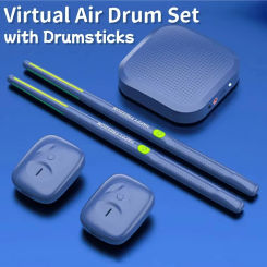 Electronic Virtual Air Drum Set Portable Reality Drum Drumsticks Pedal Professional Smart Electronic Drum Set Gift for Adult Kid
