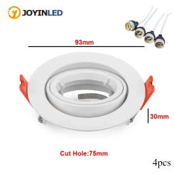 4pcs/Lot Round MR16 Ceiling Light Downlight Custom-made Aluminum Modern Style Lamp Base Ceramic Light Holder White/Black