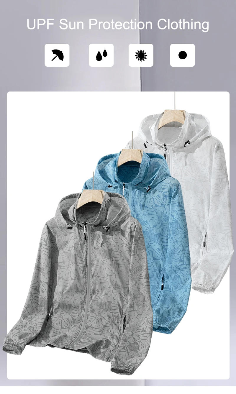 Description Picture 4 of itemCHRLCK Men's Running Hiking Fishing Waterproof Jackets Zipper Pockets Sun Protection Clothes Boys Breathable Skin Jacket