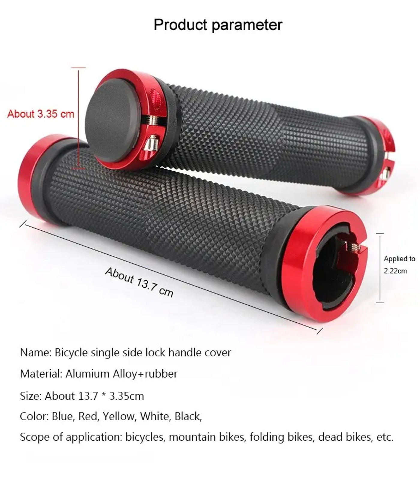 Description Picture 2 of itemMTB Bicycle Rubber Grips Alloy Lock Bilateral Lock Handlebar Grips Anti Slip Cycling Handlebar Sleeve BMX Bicycle Accessories