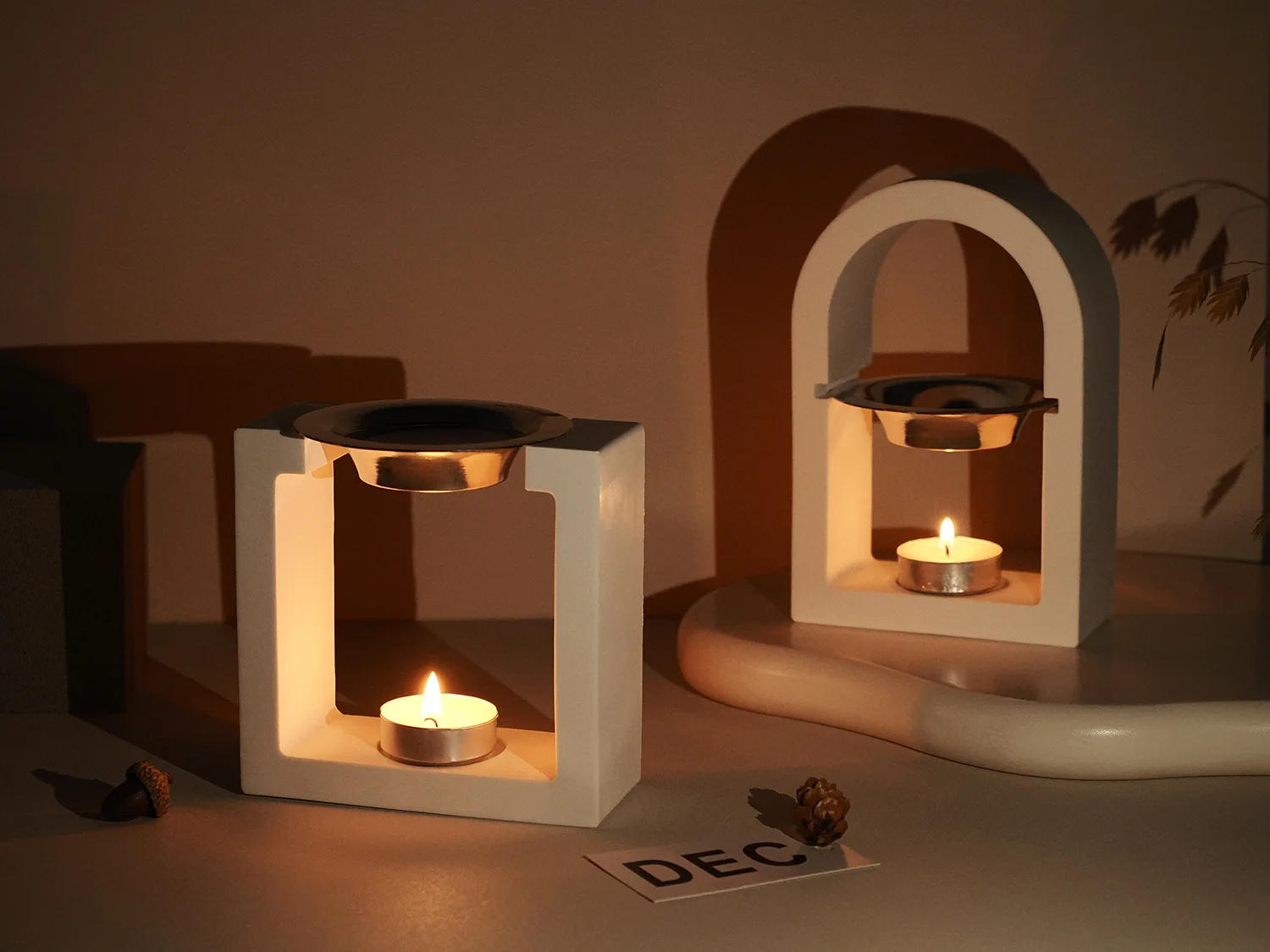 Description Picture 6 of itemGeometric Aromatherapy Furnace Silicone Mold Cement Gypsum Essential Oil Candle Holder Mold Melting Wax Furnace Diffuser Mold