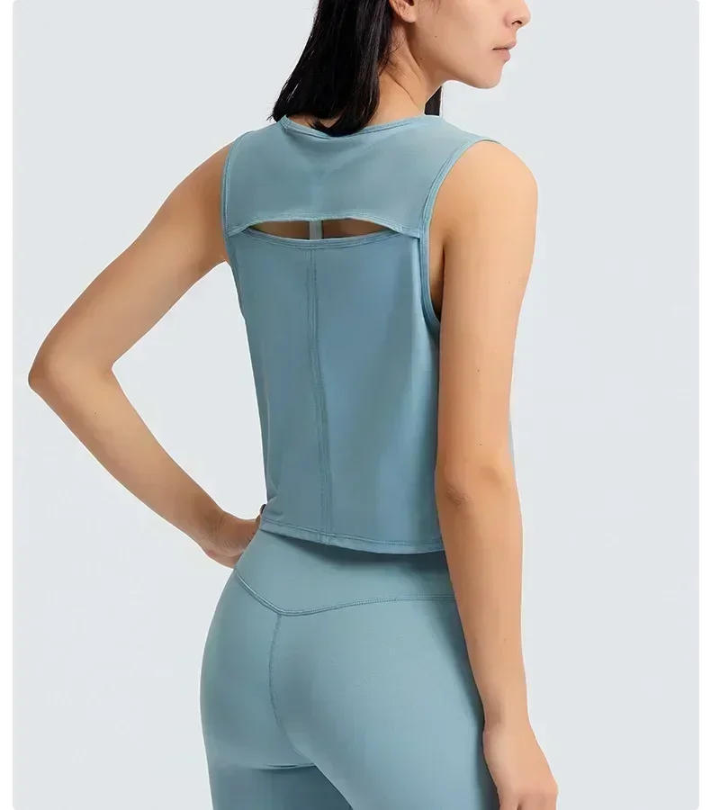 Description Picture 6 of itemLemon Buttery Soft Yoga Vest For Women Loose Fit Workout Tank Top Gym Wear Sleeveless Back Hollow Out Sportswear Sport Shirts