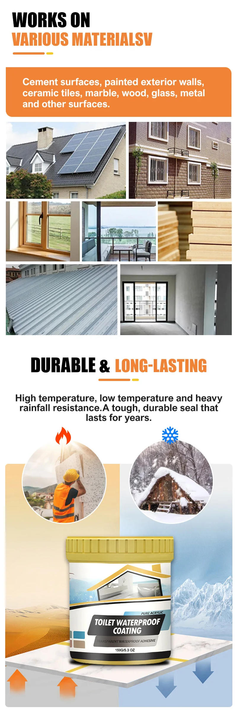 Description Picture 6 of itemInvisible Waterproof Agent Transparent Sealing Coating 150g 500g Leak-Free Glue Adhesive Strong Sealant Toilet Repair Tools