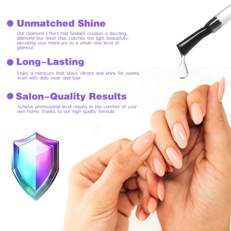 Description Picture 4 of itemKODIES GEL NEW Super Shine Top Coat Gel Nail Polish UV Diamond Topcoat No Wipe Sealer Gel Finish Manicure Nail Art Salon Quality