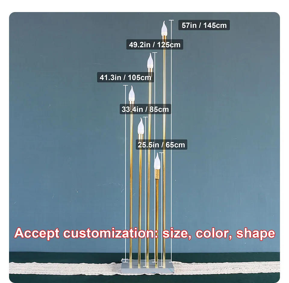 Description Picture 5 of itemHome Decor Candles Candle Holder 5 Heads Shiny Golden Electroplated Road Lead Light Wedding Home Decoration Accessories Mariage