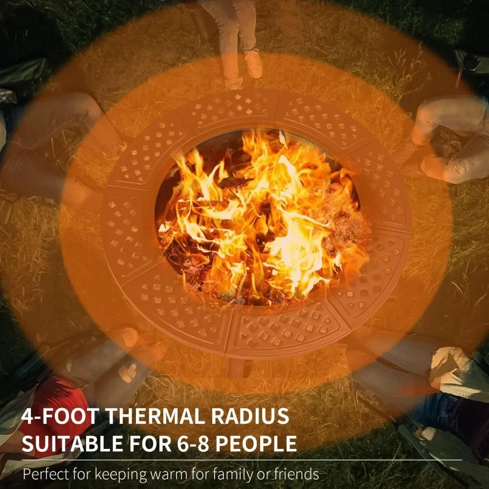 Description Picture 6 of itemFire Pit,36" Outdoor Wood Burning Fire Pit with 2 Grills,BBQ Large Fires Table for Camping,Heating,Picnics fires pit outdoor