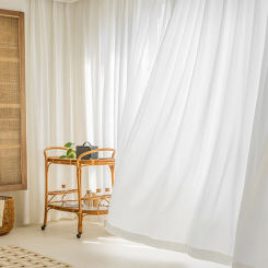White Light-Transmitting and Opaque Gauze Curtains, White Privacy Curtains Semi-Transparent Curtains Light Filter Curtains Bedroom Living Room Balcony Gauze Curtains, Rod Pocket