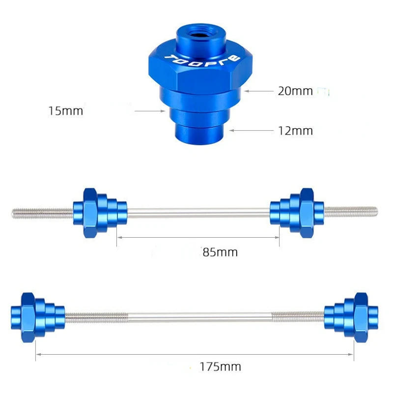 Description Picture 5 of itemBike Hub Thru Axle Adapter Adapter for Wheel Trimming Bracket 12/15/20mm Thru Axle Hub Fixing Bar Tool Bicycle Accessories