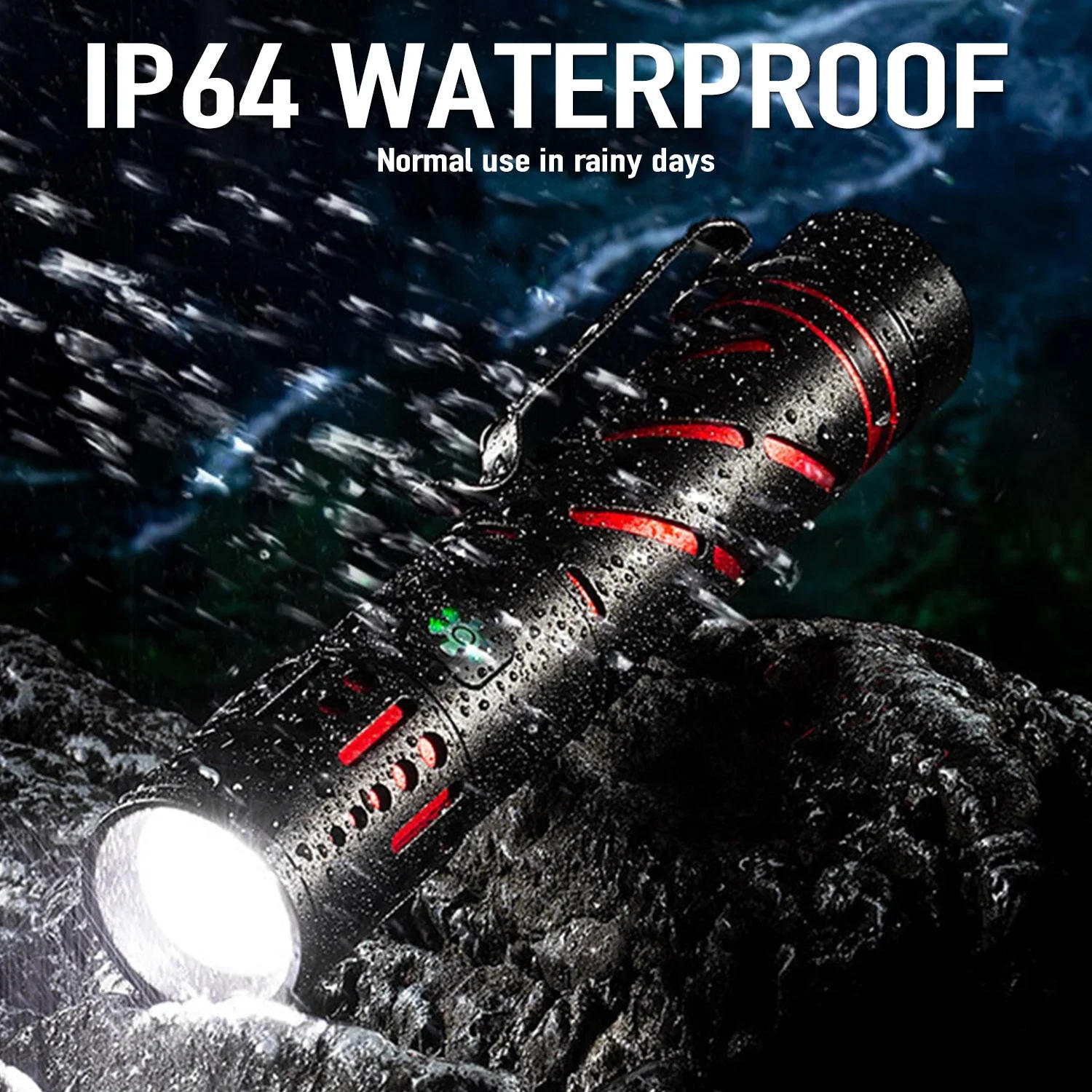 Description Picture 4 of itemPowerful LED Flashlight with Clip Super Bright Rechargeable Zoomable Torch Aluminum Alloy Outdoor Emergency Light 18650