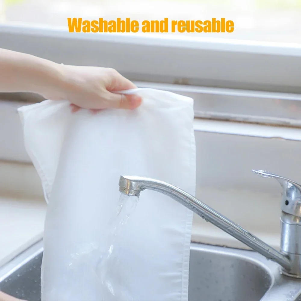 Description Picture 6 of item5PCS Soy Wine Nylon Filter Bag Nut Milk Bag Tea Coffee Yogurt Filter Net Mesh Kitchen Food Reusable Nylon Filter Bags Strainer