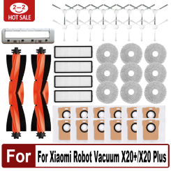 For Xiaomi Robot Vacuum X20+/X20 Plus Parts Accessories Main Side Brush Hepa Filter Mop Cloth Dust Bag Replacement