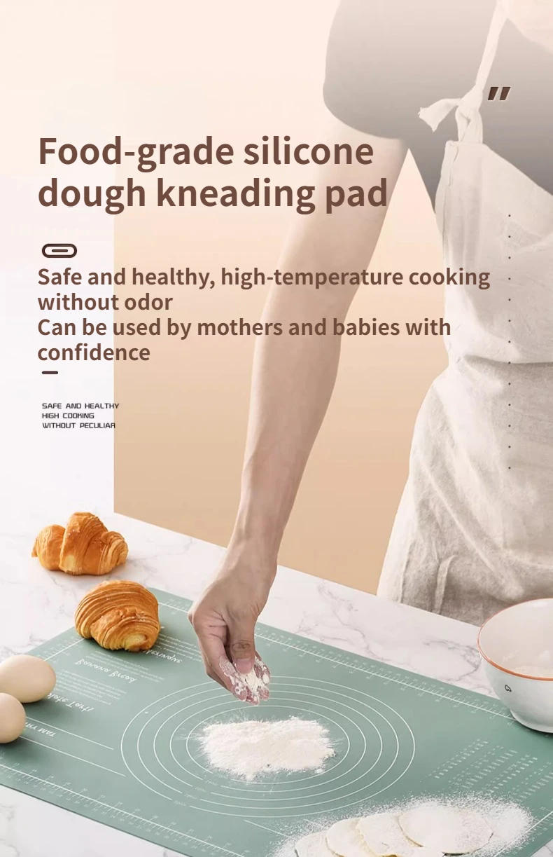 Description Picture 2 of itemZackoo Silicone Kneading Pad Non-stick Rolling Pins Dough Mat Set Baking Tools Anti-Slip Pastry Boards for Pizza Pastry Bread